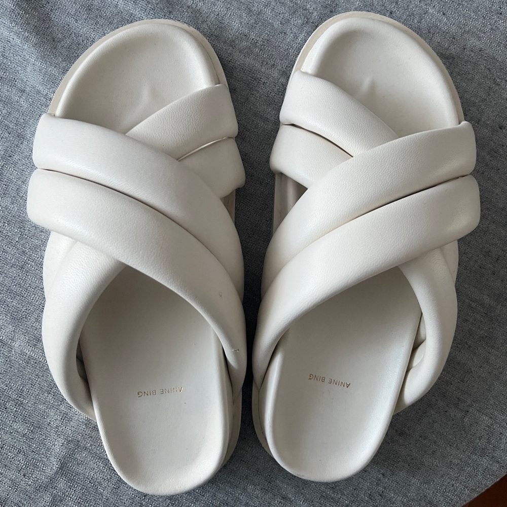 Anine Bing Lizzie slides - white
